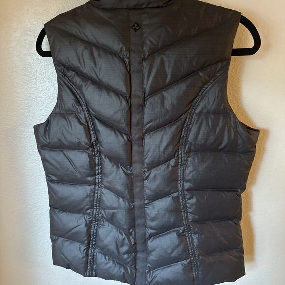 PrAna Dark Gray Puffer Quilted Zip Vest Down‎ Hike Camp Winter Outdoor size S - Picture 5 of 6